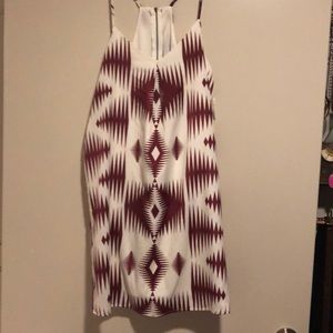 Maroon and White Dress